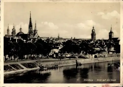 Ak Würzburg am Main Unterfranken, Panorama