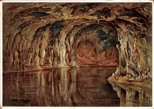 Ak Saalfeld an der Saale Thüringen, Feengrotte, Linke Quellgrotte