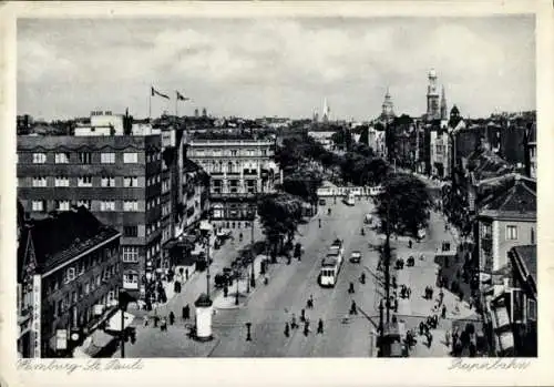 Ak Hamburg Mitte St. Pauli, Reeperbahn, Straßenbahn