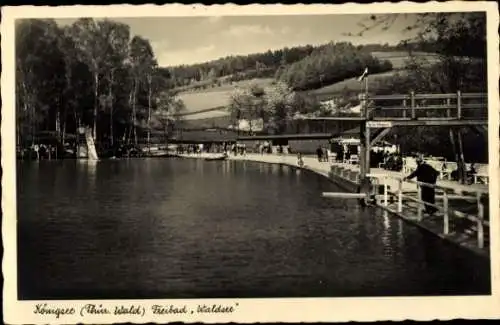 Ak Königsee Rottenbach in Thüringen, Blick in das Freibad Waldsee