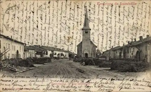 Ak Embermenil Meurthe et Moselle, Straßenpartie, Kirche