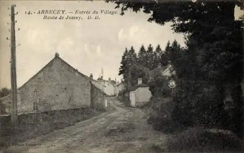 Ak Arbecey Haute-Saône, Entree du Village, Route de Jussey