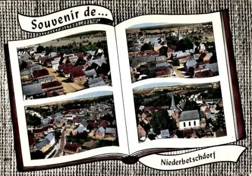 Ak Niederbetschdorf Betschdorf Elsass Bas Rhin, Kirche, Gesamtansicht, Straßenpartie