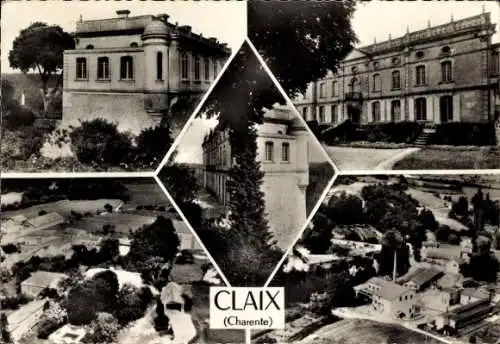 Ak Claix Charente, Schloss, Luftbild