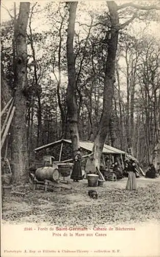 Ak Saint Germain et Laye Yvelines, Foret, Cabane de Buchrons, in der Nähe von Mare aux Canes