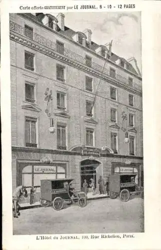 Litho Paris I. Arrondissement Louvre, L’Hotel de Journal, 100, Rue Richelieu