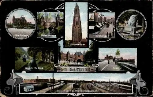 Ak Amersfoort Utrecht Niederlande, Ortsansichten, Bahnhof, Kirche