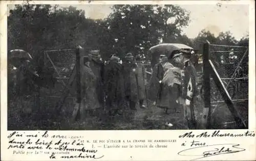 Ak Rambouili und Yvelines, SM Der König von Italian auf der Jagd, kommt im Jagdrevier an