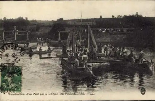 Ak Versailles-Yvelines, Bau einer Brücke durch das Genie von Versailles