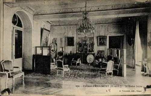 Ak Esclimont Auneau Eure et Loir, Chateau, Le Grand Salon