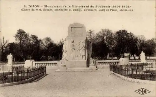 Ak Dijon Côte d'Or, Monument de la Victoire et du Souvenir, 1914-1918