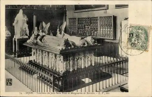 Ak Dijon Côte d'Or, Tombeau de Jean Sans Peur et Marguerite de Baviere