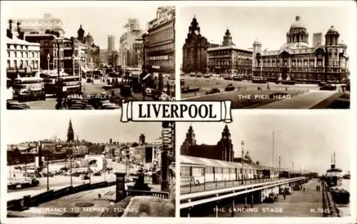 AK Liverpool Merseyside England, Mersey Tunnel, Pier Head, Anlegestelle, Lime Street