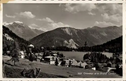 Ak Champex Kanton Wallis Schweiz, Gesamtansicht, Grand Combin