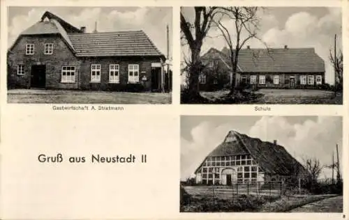 Ak Neustadt II Hansestadt Bremen, Gastwirtschaft A. Stratmann, Schule