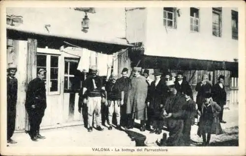 Ak Vlora Valona Albanien, La bottega del Parrucchiere