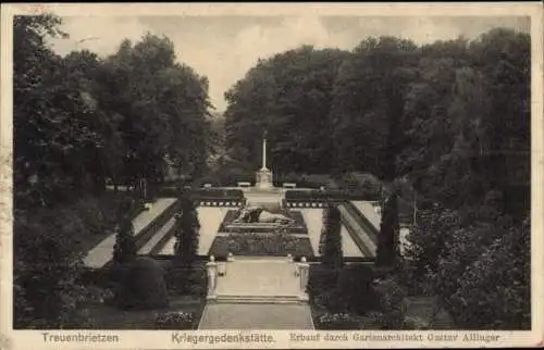 Ak Treuenbrietzen in Brandenburg, Kriegergedenkstätte, Ehrenmal, Gustav Allinger