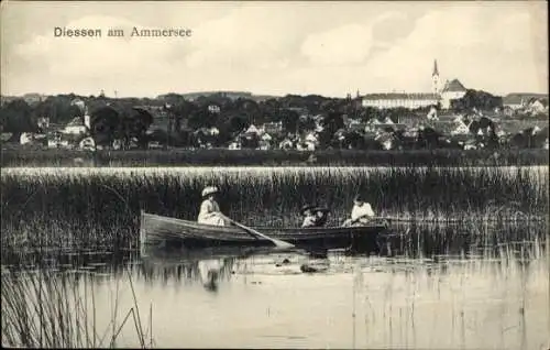 Ak Dießen am Ammersee Oberbayern, Ruderpartie