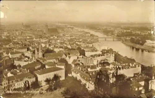 Ak Magdeburg in Sachsen Anhalt, Gesamtansicht, Dom