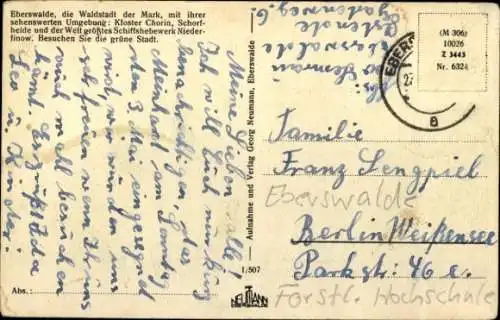 Ak Eberswalde im Kreis Barnim, Forstliche Hochschule