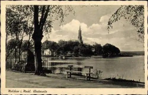 Ak Malchow in Mecklenburg, Kloster, Sitzbank