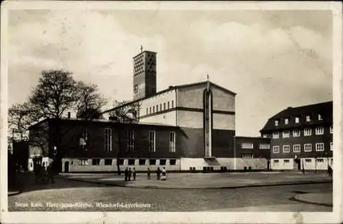 Ak Wiesdorf Leverkusen im Rheinland, Neue katholische Herz Jesu Kirche