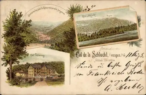 Litho Col de la Schlucht Vosges, Gesamtansicht, Hotel