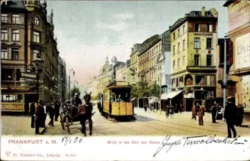 Ak Frankfurt am Main, Zeil, Straßenbahn