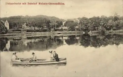 Ak Gremsmühlen Malente in Ostholstein, Diekseebucht, Bahnhof, Ruderpartie