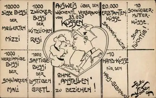 Künstler Ak Kristen, R., Soldat mit geliebter Frau, Soldatenliebe, Waisenstiftung