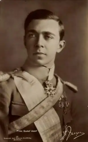 Ak Prinz Gustav VI Adolf von Schweden, Portrait