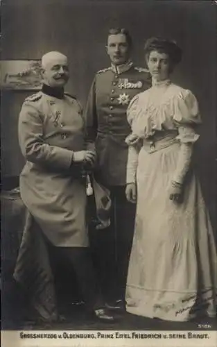 Ak Eitel Friedrich Prinz von Preußen, Sophie Charlotte von Oldenburg, Großherzog von Oldenburg