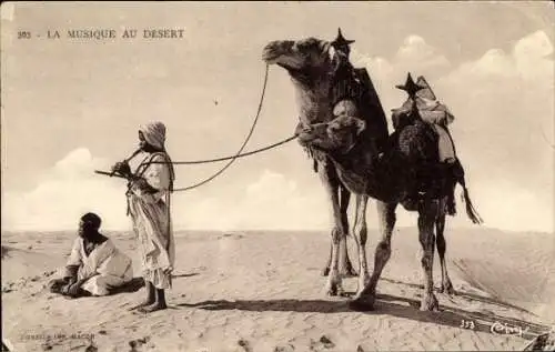 Ak Maghreb, Wüste, Kamele, Musizierender Araber