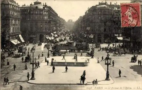 Ak Paris IX, Avenue de l’Opera