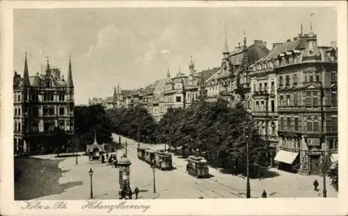 Ak Köln am Rhein, Hohenzollernring, Straßenbahn