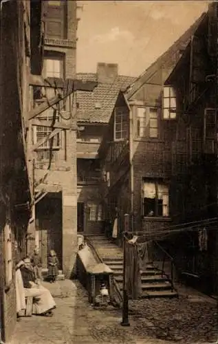 Ak Hamburg Altstadt, Niedernstraße, Hof 61-62