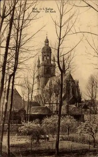 Ak Hal Flämisch-Brabant-Flandern, Die Kirche