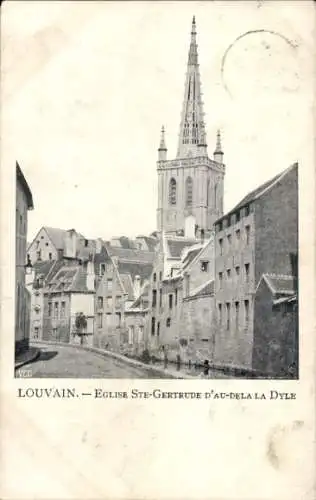 Ak Löwen Löwen Flämisch-Brabant, Ste-Gertrude-Kirche von Au-dela la Dyle