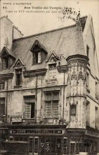 Ak Paris Temple, Rue Vieille du Temple 54, Café de la Tourelle