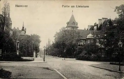 Ak Hannover in Niedersachsen, Straßenpartie am Listerturm