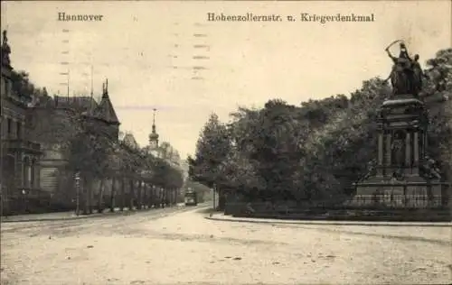 Ak Hannover in Niedersachsen, Hohenzollernstraße, Kriegerdenkmal