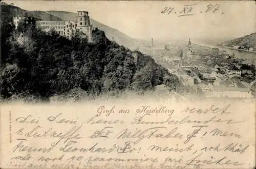 Ak Heidelberg am Neckar, Schloss, Panorama