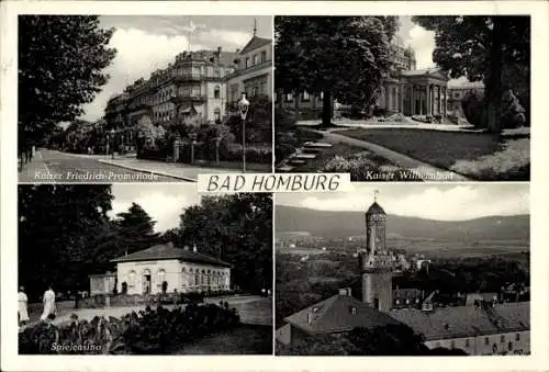 Ak Bad Homburg vor der Höhe Hessen, Kaiser Friedrich Promenade, Kaiser Wilhelmbad, Spielcasino, Turm