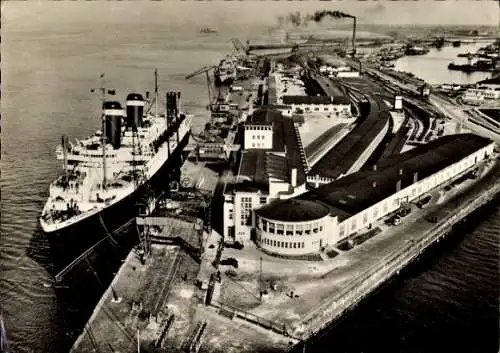 Ak Bremerhaven, Columbusbahnhof am Meer, Dampfer