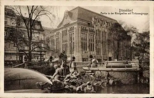 Ak Düsseldorf am Rhein, Königsallee mit Tritonengruppe
