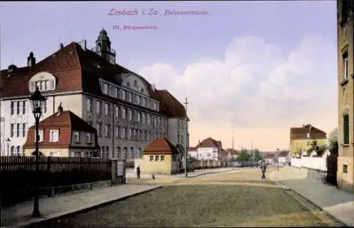 Ak Limbach Oberfrohna Sachsen, Pleissaerstrasse, Bürgerschule