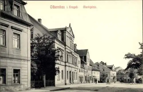 Ak Olbernhau im Erzgebirge, Marktplatz