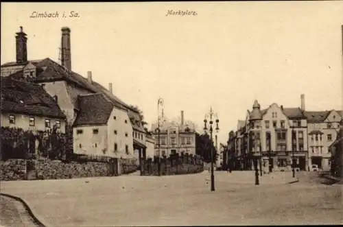 Ak Limbach in Sachsen, Marktplatz