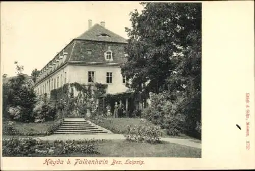 Ak Heyda Hirschstein Sachsen, Seitenblick auf das Gebäude