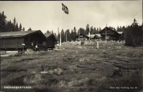 Ak Frognerseteren Frognersaeteren Oslo Norwegen, Bungalows, Teilansicht